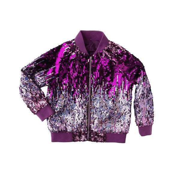 kids sequin bomber jacket